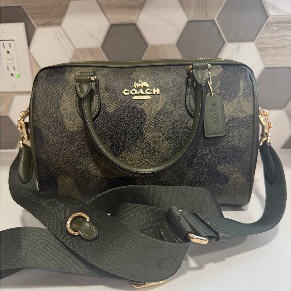 Coach Olive Camouflage Satchel